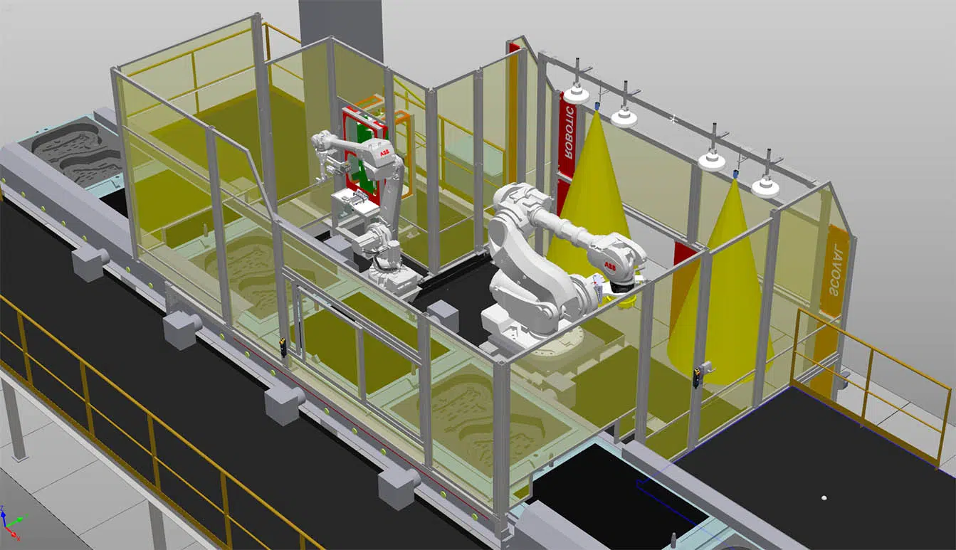 Cellule robot prise de noyau 2D (CAO)